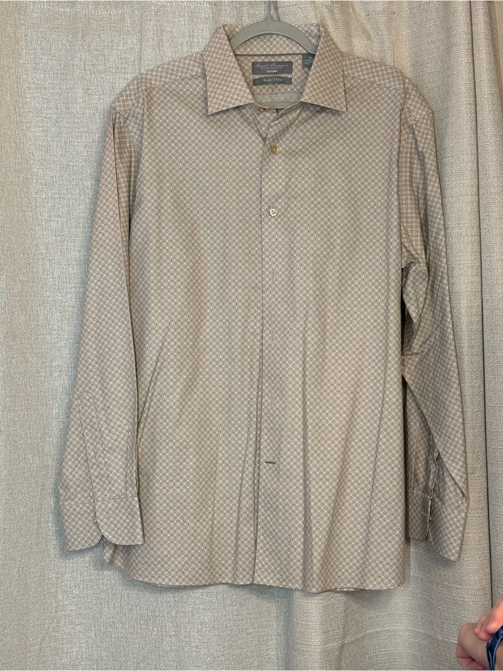 Daniel Cremieux Beige/Tan Micro-Pattern Dress Shirt